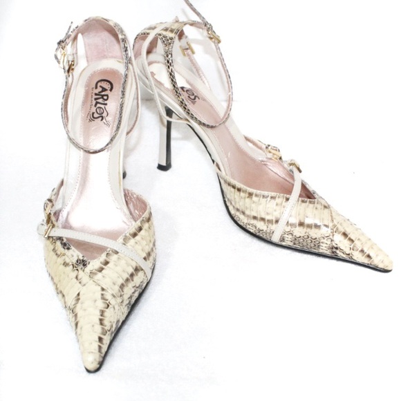 Carlos Santana Shoes - Carlos Santana leather snakeskin pointed toe heels